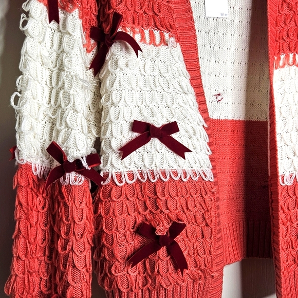Mighty Fine Ribbon Bow Cardigan Sz Xl - Picture 4 of 6